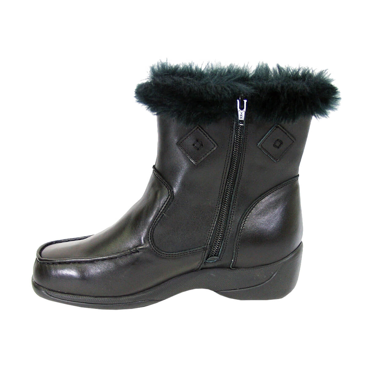 PEERAGE Cami Women's Wide Width Side Zipper Fleece Lined Ankle Boots