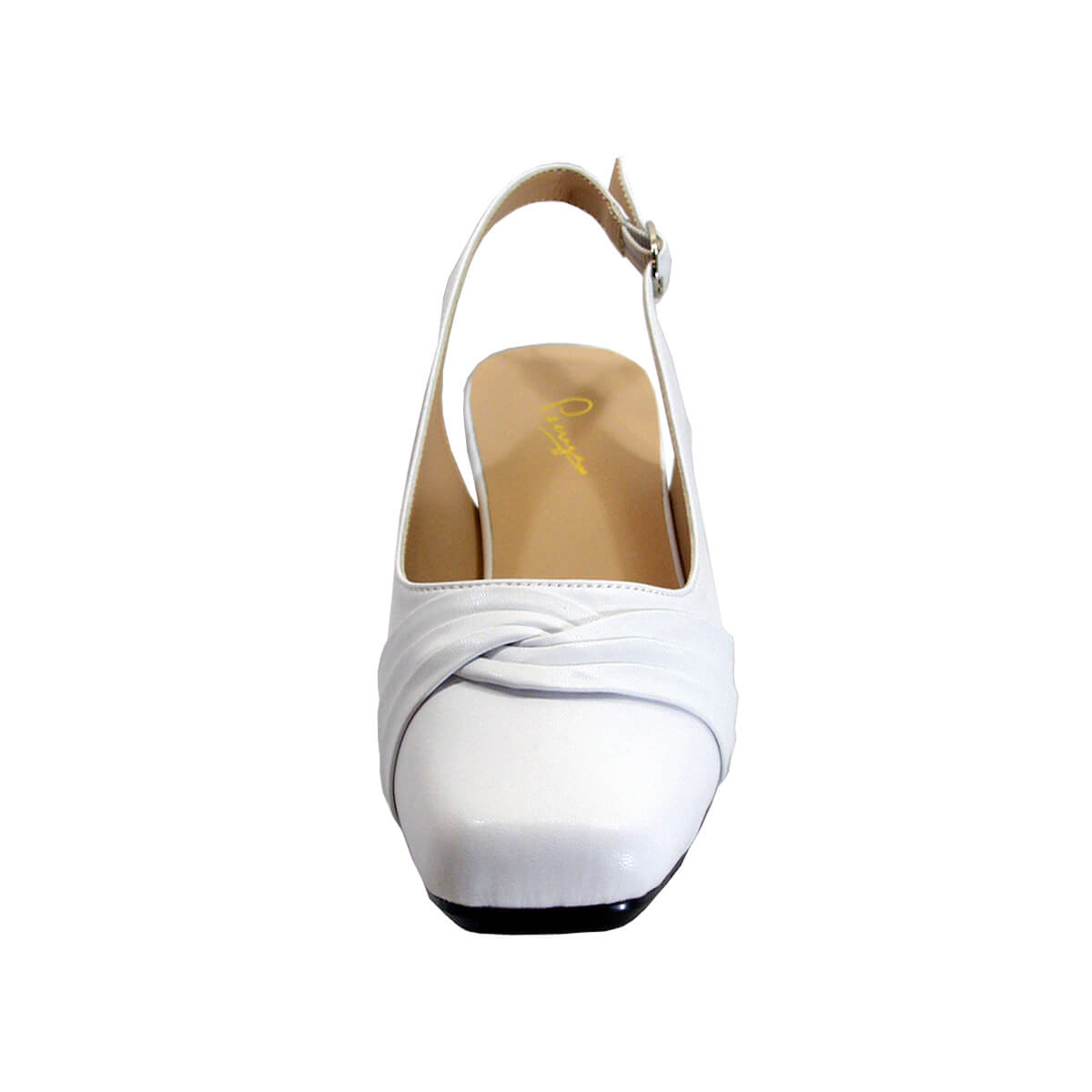 PEERAGE Mabel Women's Wide Width Leather Low Heel Slingback Pumps