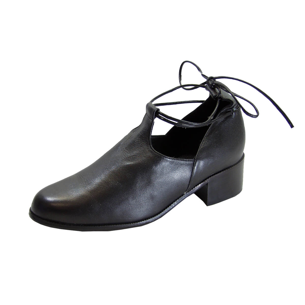 Peerage Drew Women's Wide Width Leather Ankle-Tie Pumps