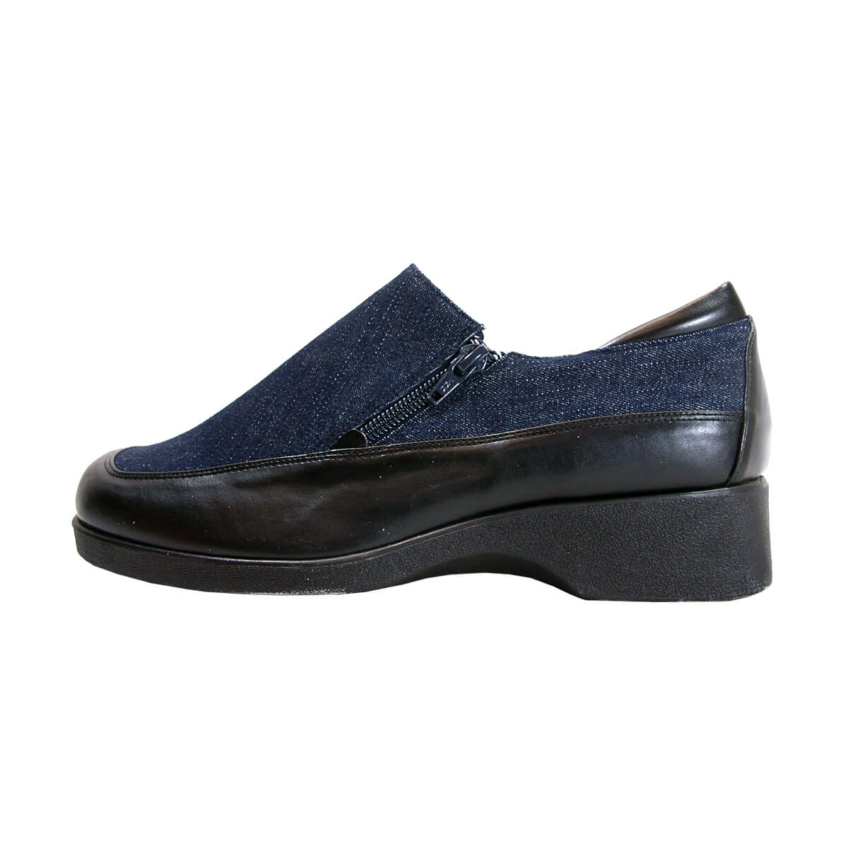 FUZZY Nell Women's Wide Width Denim Casual Shoes with Zipper