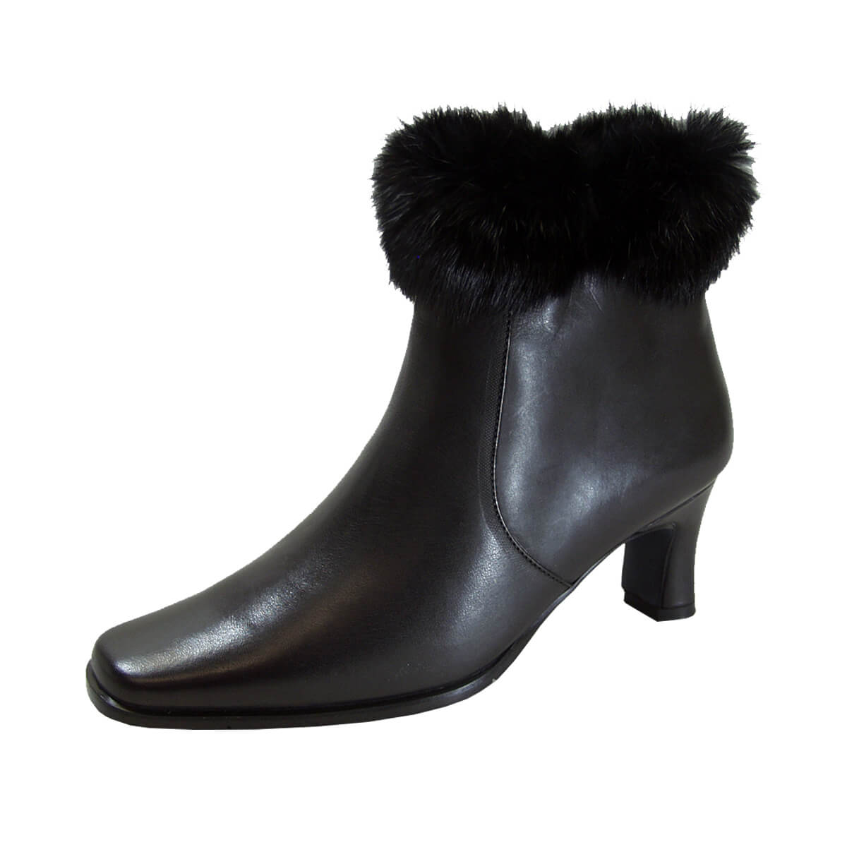 PEERAGE Tanya Women's Wide Width Leather Dress Booties with Zipper