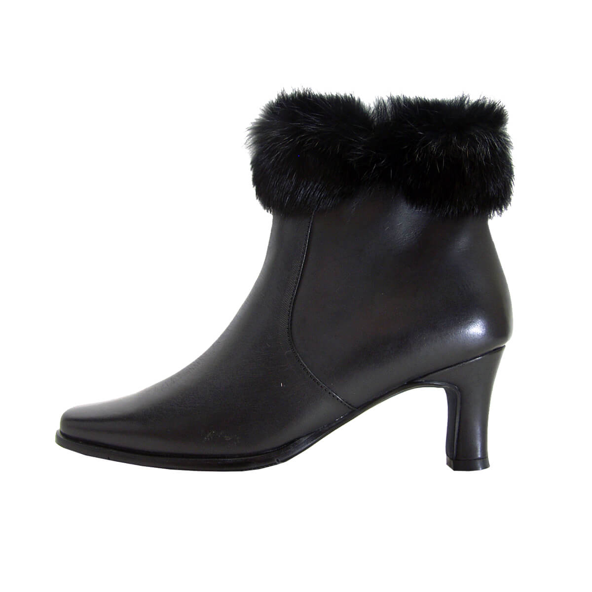 PEERAGE Tanya Women's Wide Width Leather Dress Booties with Zipper