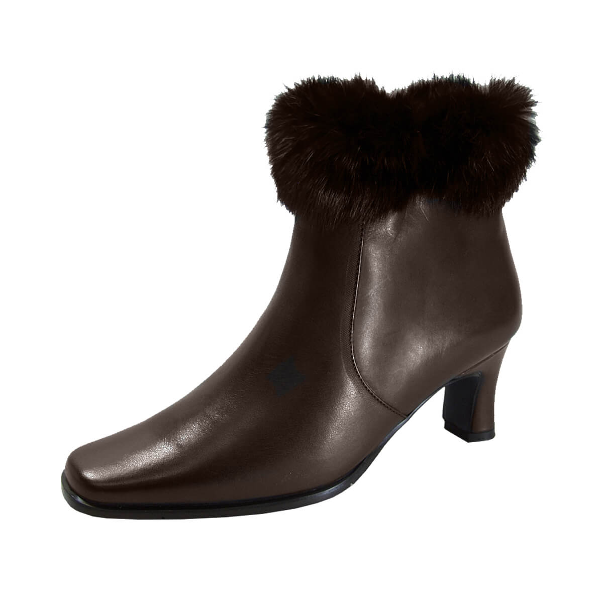 PEERAGE Tanya Women's Wide Width Leather Dress Booties with Zipper