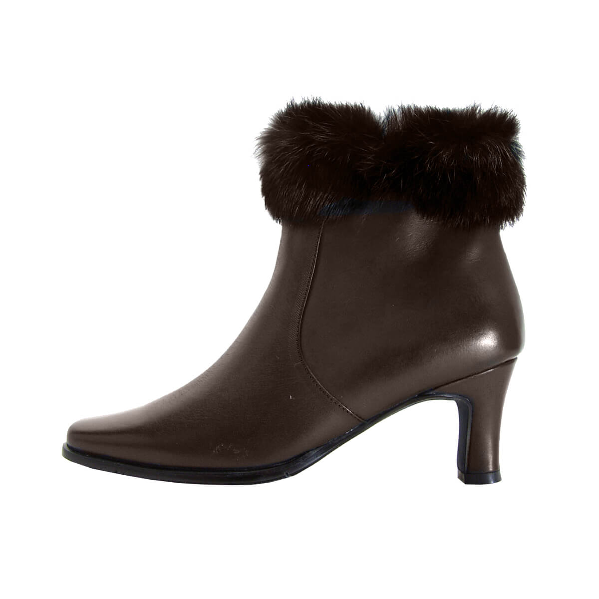 PEERAGE Tanya Women's Wide Width Leather Dress Booties with Zipper