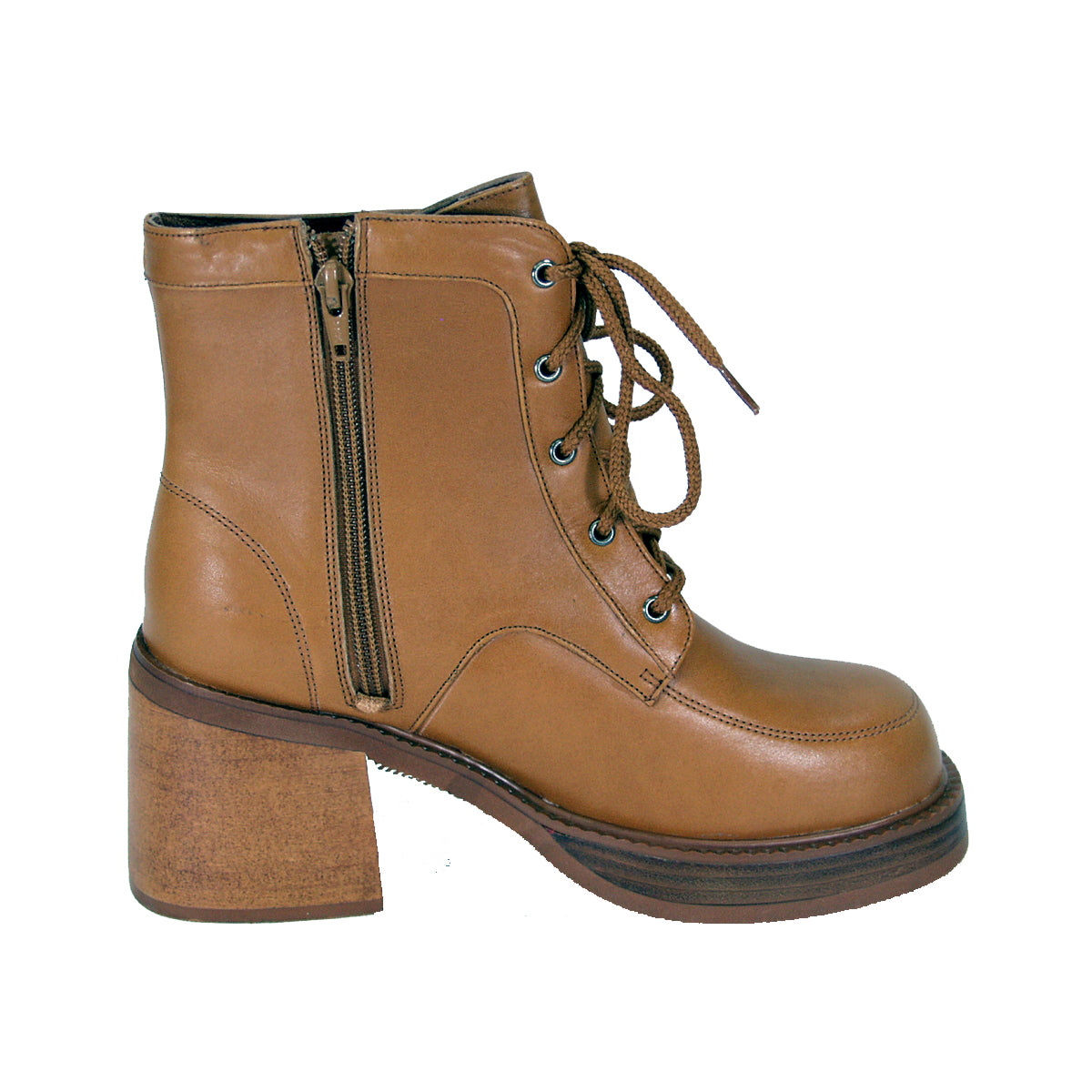 PEERAGE Lotus Women's Wide Width Leather Dress Booties with Zipper