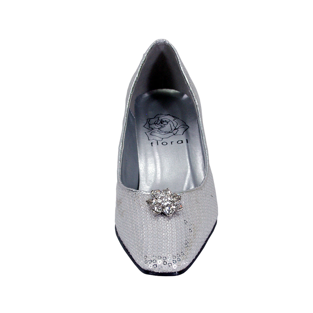 FLORAL Ada Women's Wide Width Sequins Vamp Rhinestones Dress Pumps