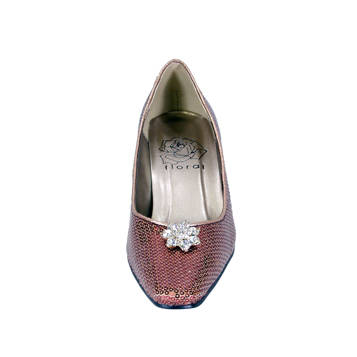 FLORAL Ada Women's Wide Width Sequins Vamp Rhinestones Dress Pumps