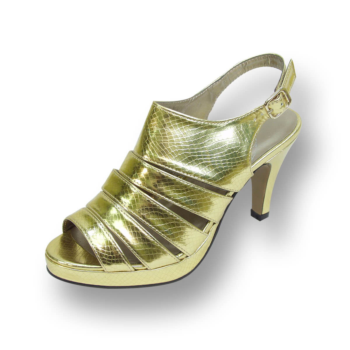Floral Jules Women's Wide Width Platform Dress Heeled Sandals, Gold Floral Jules Women's Wide Width Platform Dress Heeled Sandals, Gold