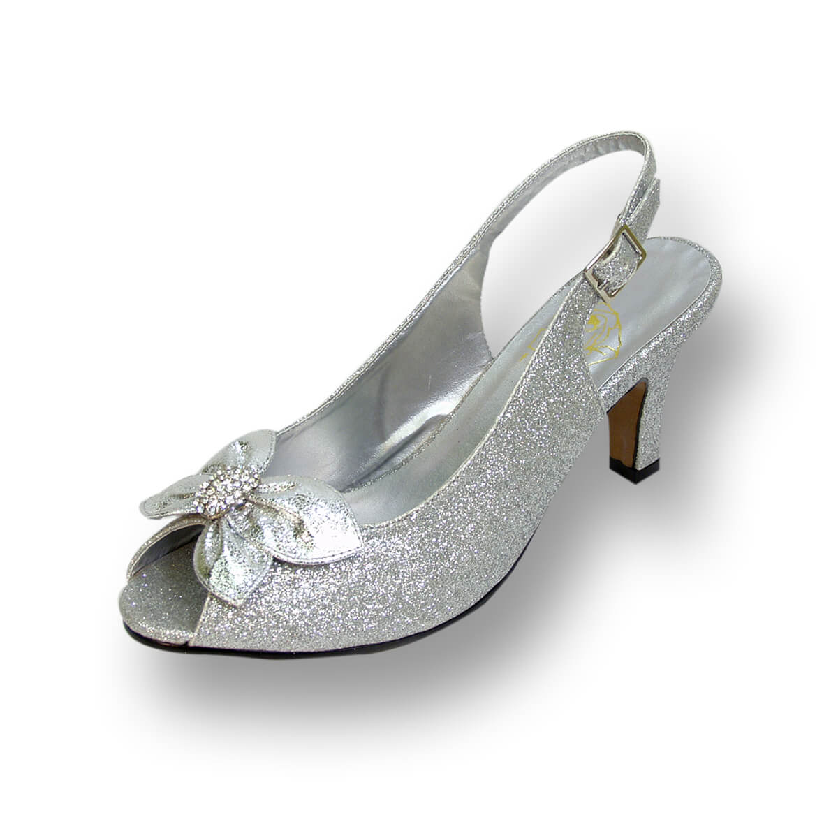 Wide width 2025 silver wedding shoes