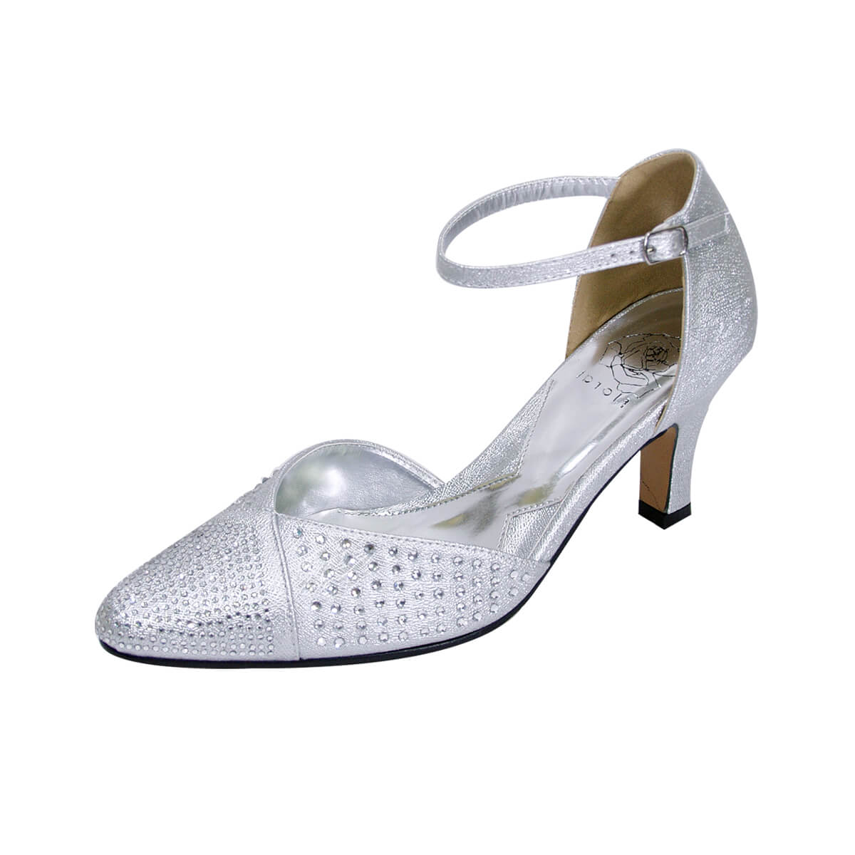 FLORAL Rebecca Women's Wide Width Ankle Strap Dress Pumps