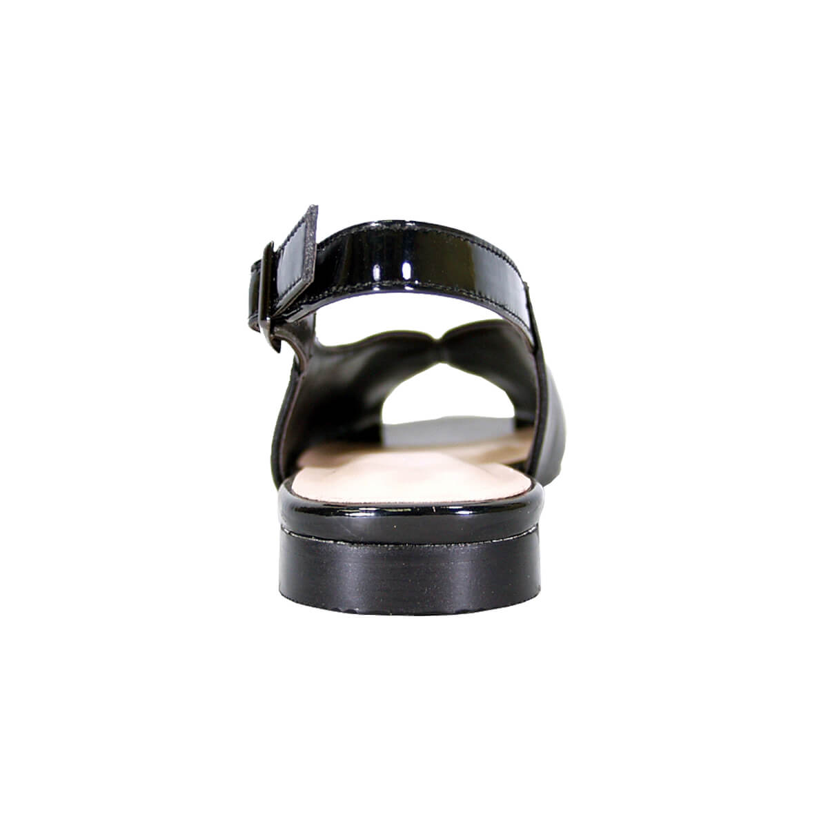 PEERAGE Eden Women's Wide Width Peep-Toe Slingback Leather Flats