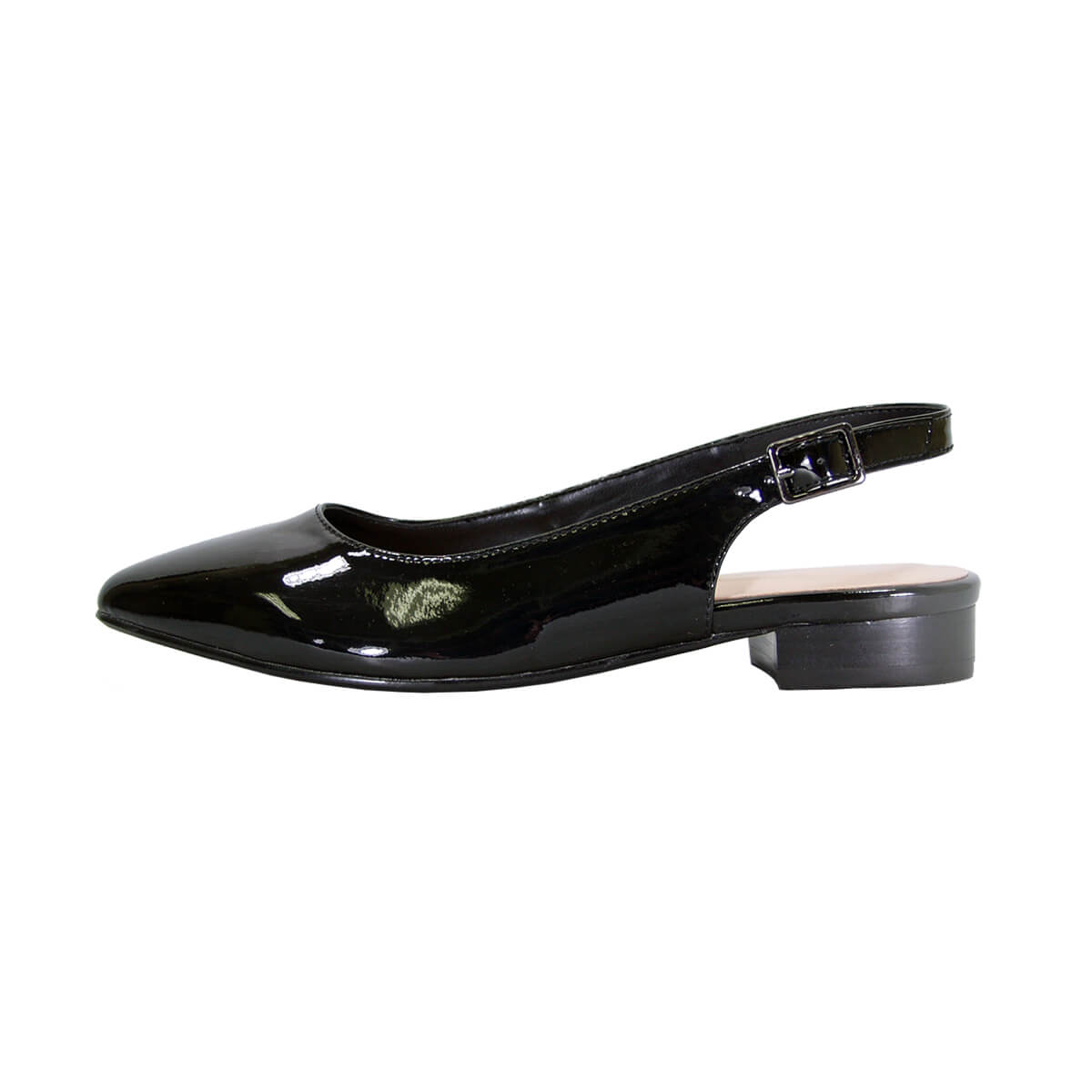 PEERAGE Fay Women's Wide Width Patent Leather Slingback Flats