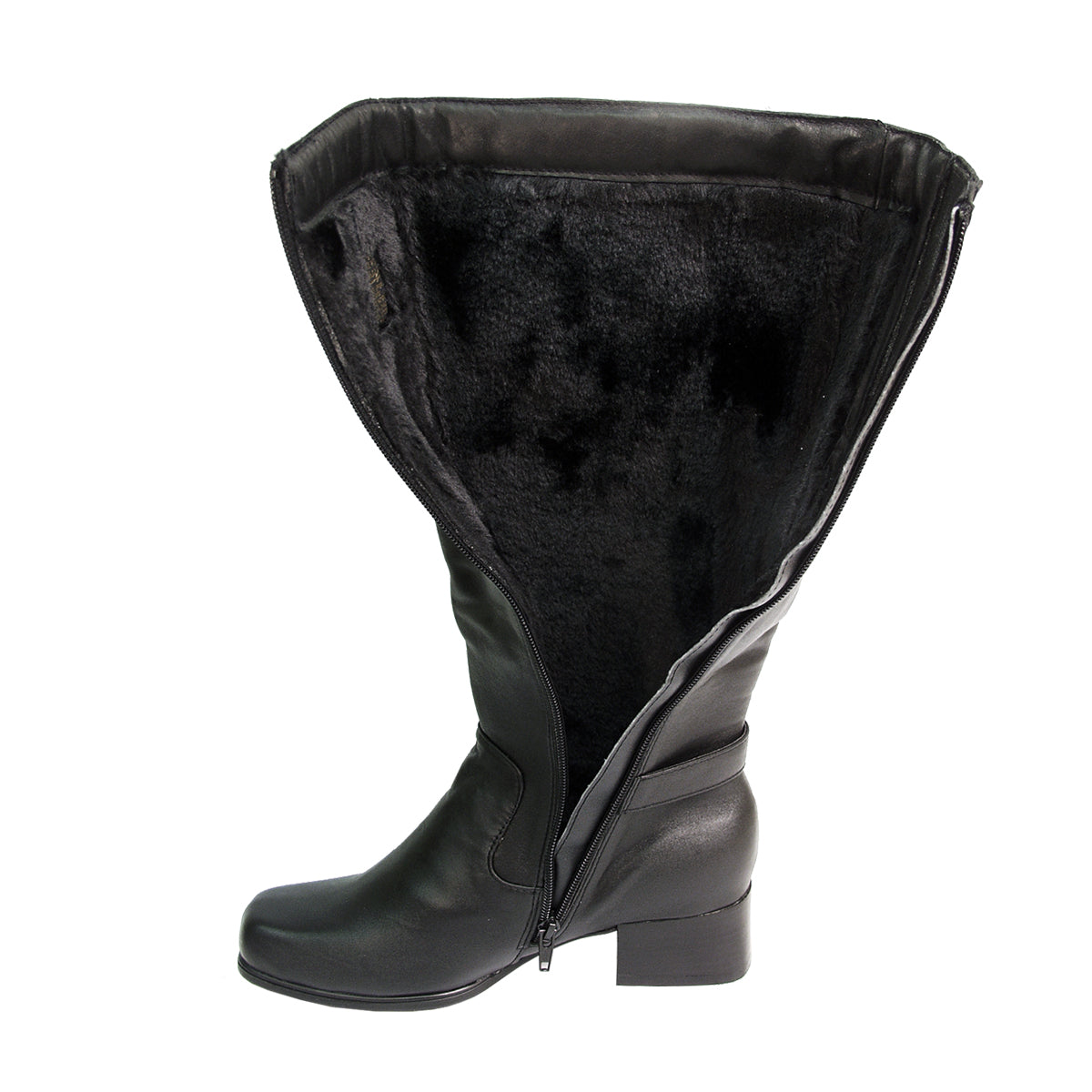 PEERAGE Becca Women's Wide Width Leather Knee-High Boots