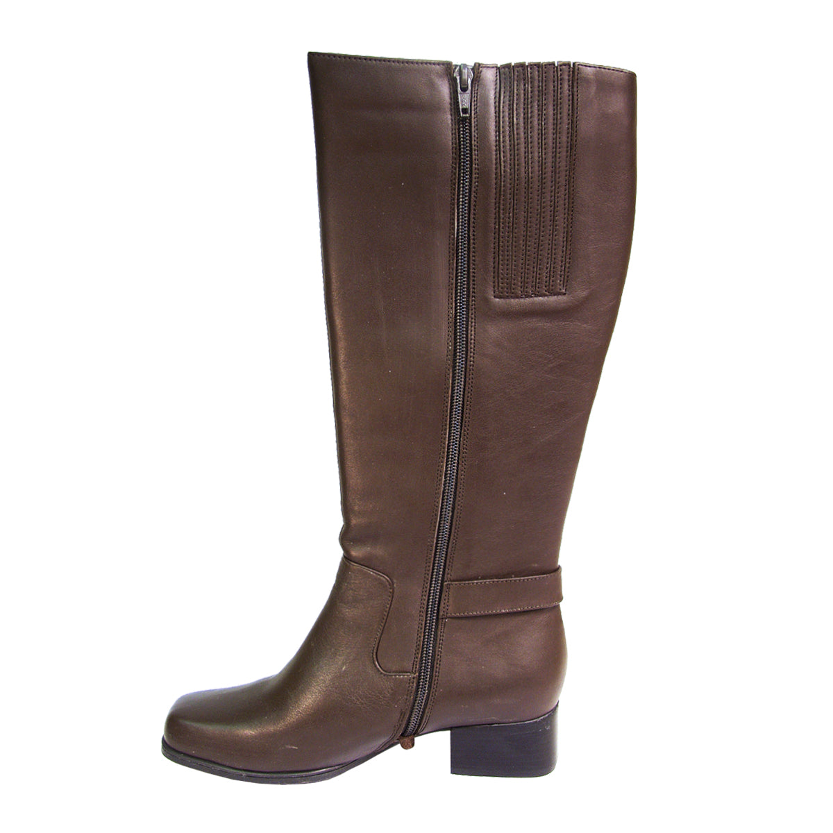 PEERAGE Becca Women's Wide Width Leather Knee-High Boots