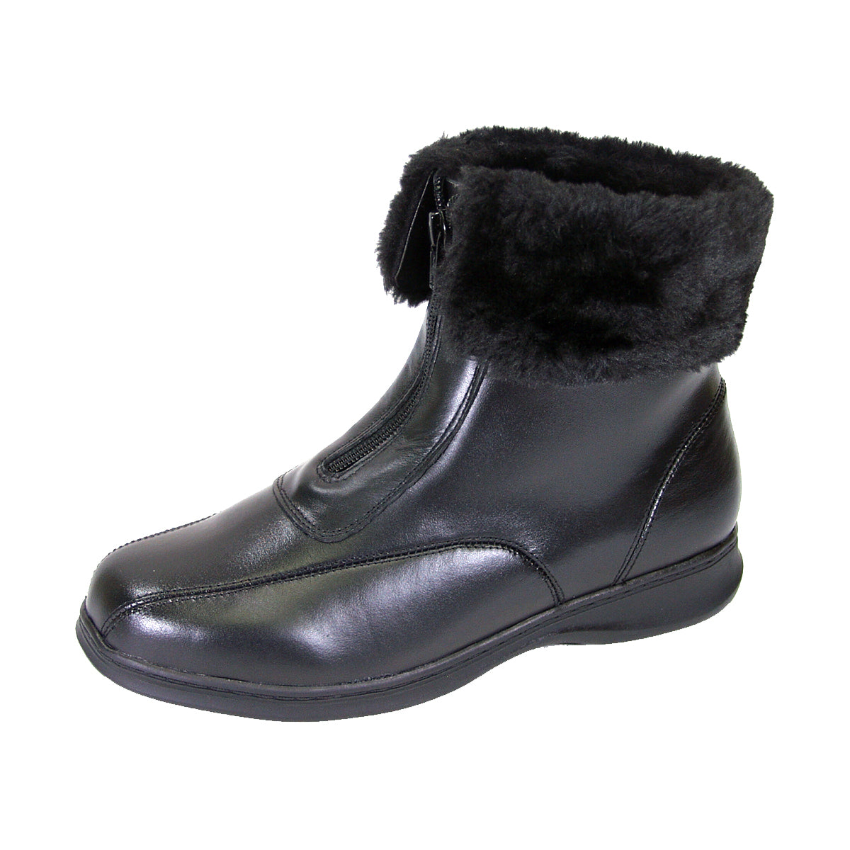 PEERAGE Lana Women's Wide Width Casual Leather Ankle Boots