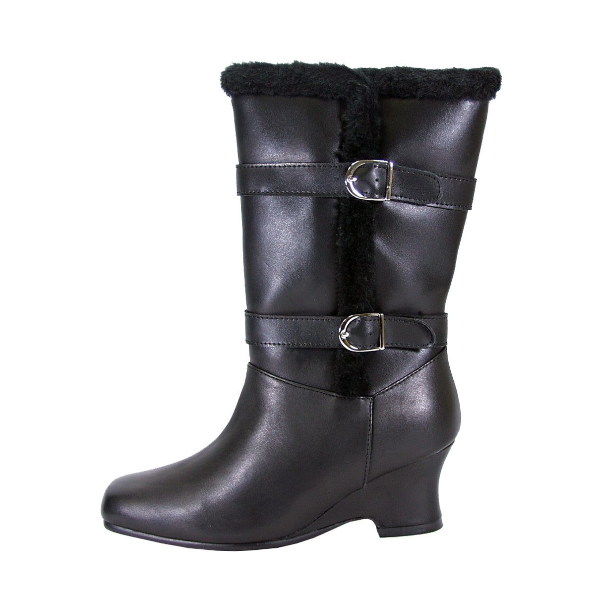 PEERAGE Rihanna Women's Wide Width Leather Dress Boots with Zipper