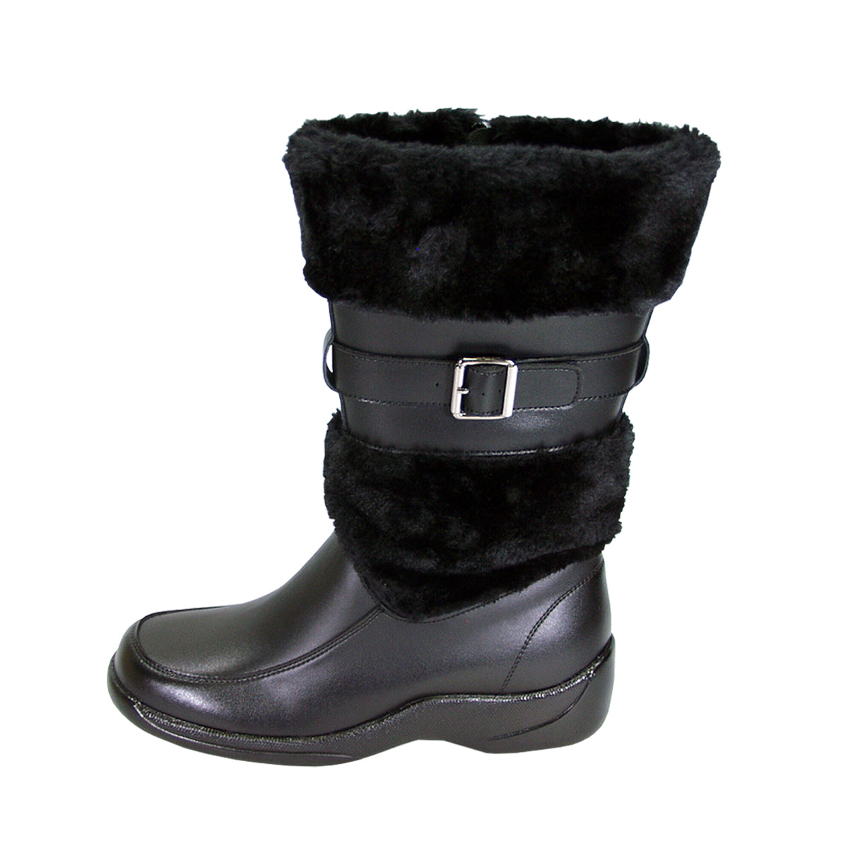 PEERAGE Tina Women's Wide Width Leather Dress Boots with Zipper