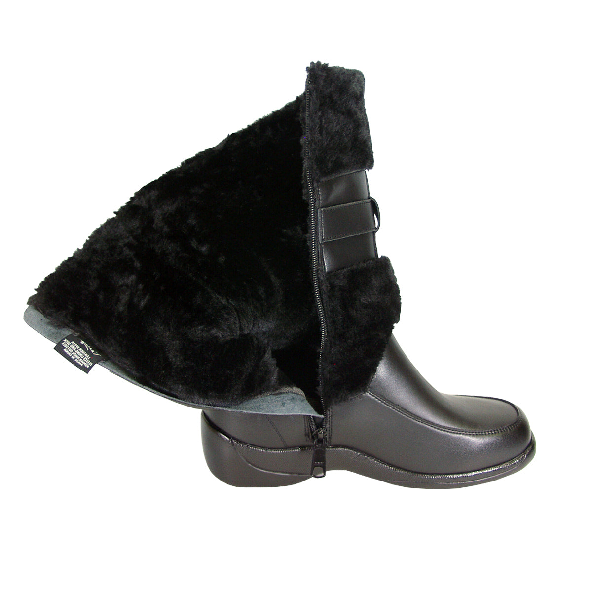 PEERAGE Tina Women's Wide Width Leather Dress Boots with Zipper