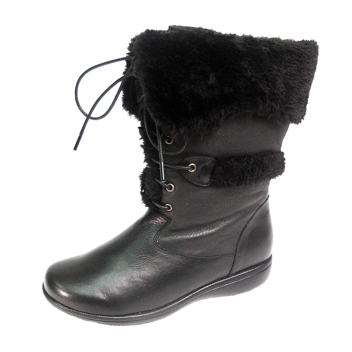PEERAGE Carly Women's Wide Width Leather Mid-Calf Boots with Zipper
