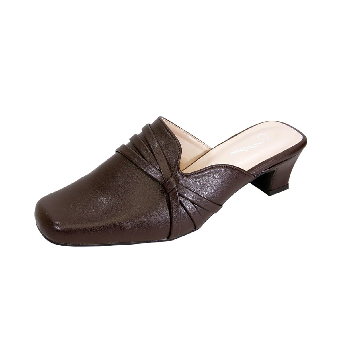 Peerage Claudia Women's Wide Width Dress Casual Leather Mules Brown / 11 W Peerage Claudia Women's Wide Width Dress Casual Leather Mules Brown / 11 W