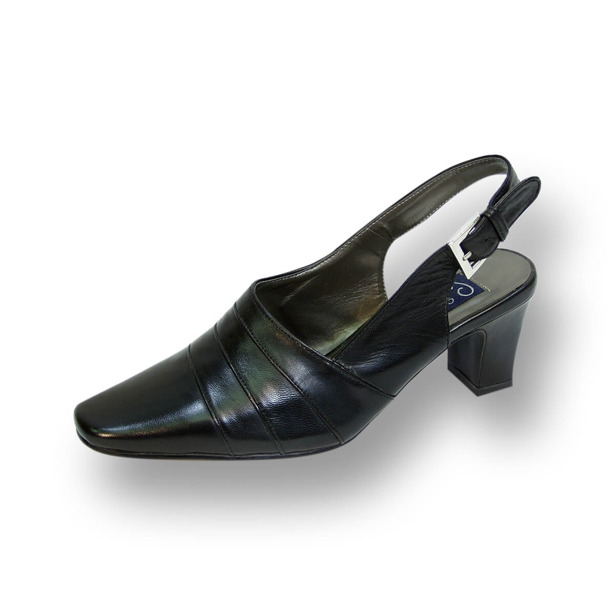 Fazpaz Peerage Susie Women Wide Width Leather Slingback Pumps for Work or Party Fancy Attire