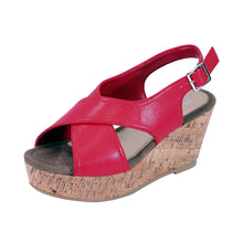 Load image into Gallery viewer, FUZZY Anya Women&#39;s Wide Width Platform Casual Heeled Sandals
