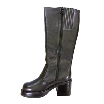 PEERAGE Terri Women's Wide Width Leather Knee-High Block Heel Boots