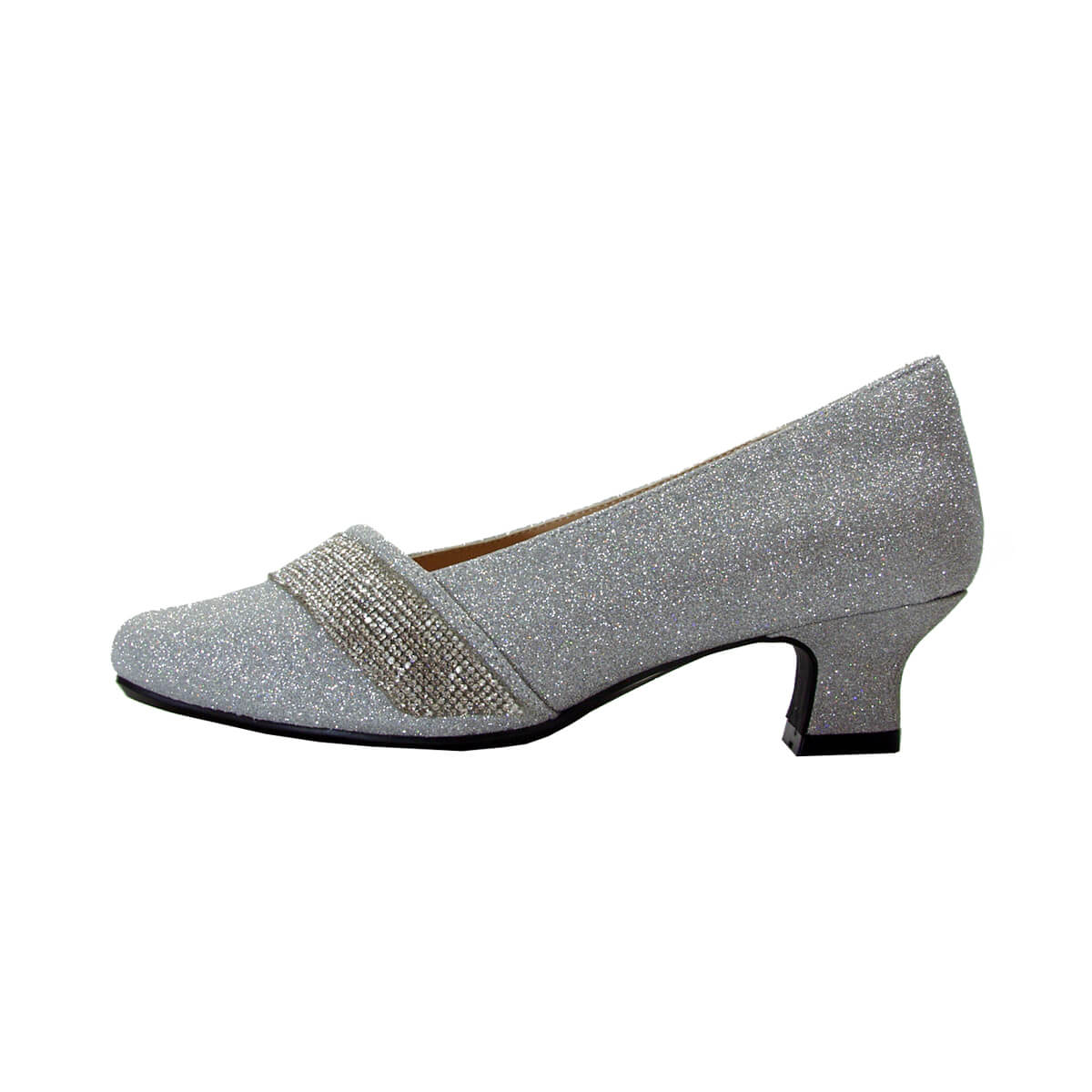Floral Suzy Women's Wide Width Low Heel Evening Dress Pumps, Silver Floral Suzy Women's Wide Width Low Heel Evening Dress Pumps, Silver