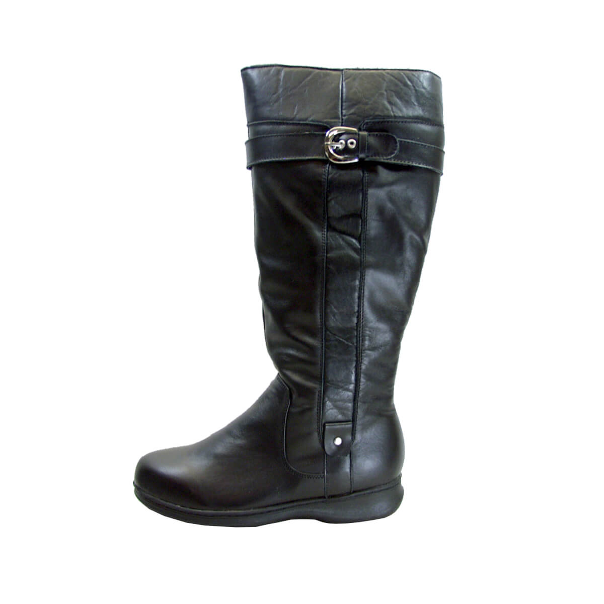 PEERAGE Penelope Women's Wide Width Side Zip Leather Knee High Boots