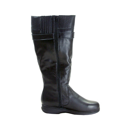 PEERAGE Penelope Women's Wide Width Side Zip Leather Knee High Boots