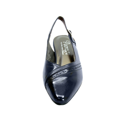 PEERAGE Alanis Women's Wide Width Leather Slingback Pumps