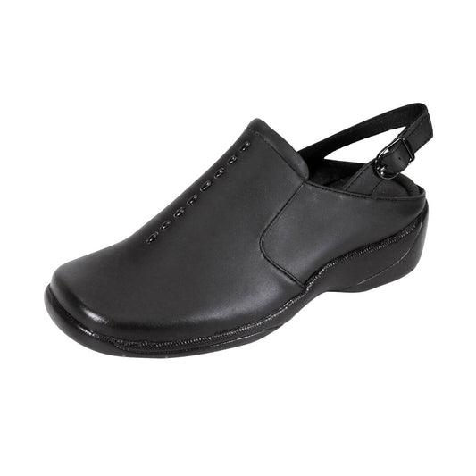 24 HOUR COMFORT Myra Women's Wide Width Leather Clogs