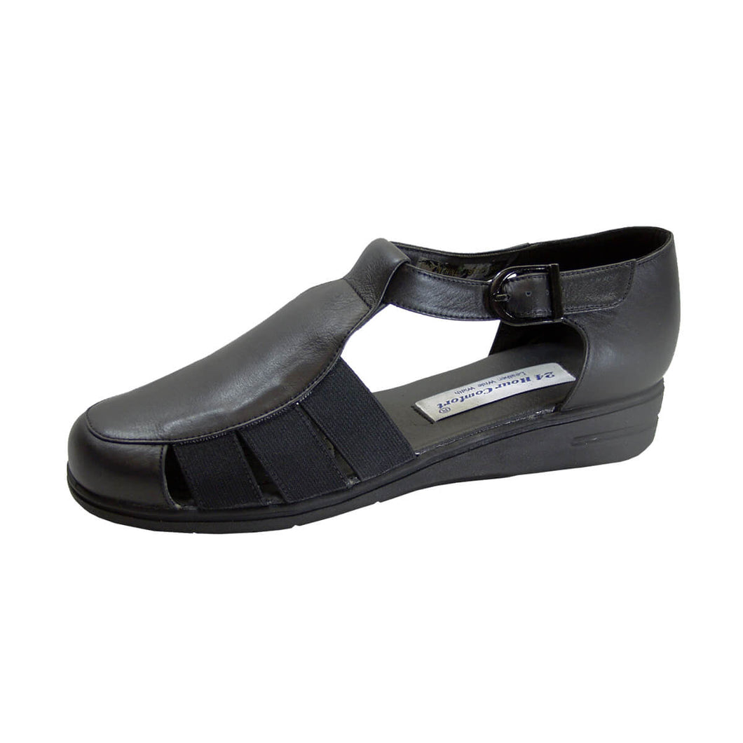 Fazpaz 24 Hour Comfort Nala Women's Wide Width T-Strap Comfort Leather Shoes