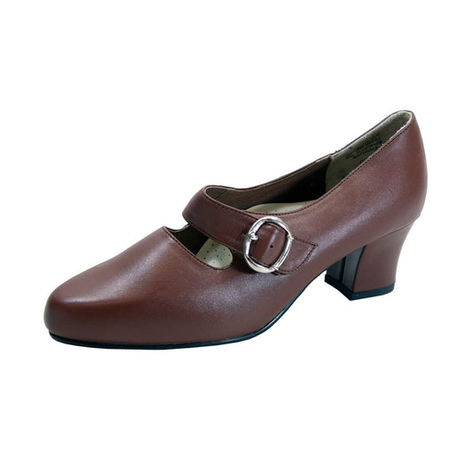 PEERAGE Xia Women's Wide Width Mary Jane Leather Pumps