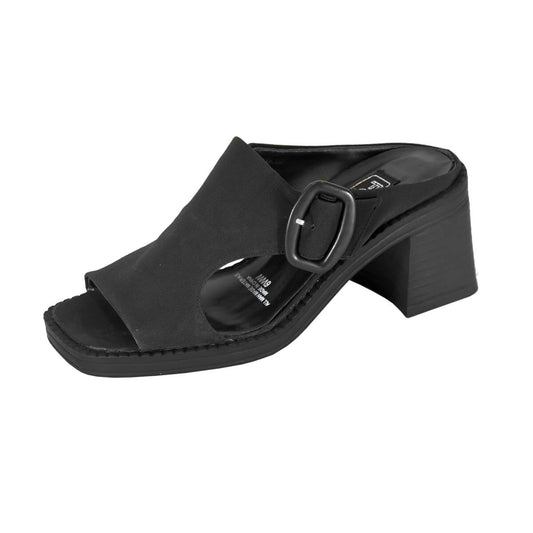 Fazpaz Fuzzy Judith Women's Wide Width Comfort Heeled Sandals with Buckle