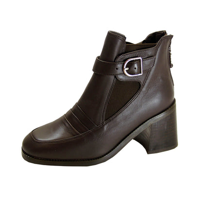 PEERAGE Orla Women's Wide Width Casual Dress Leather Ankle Boots