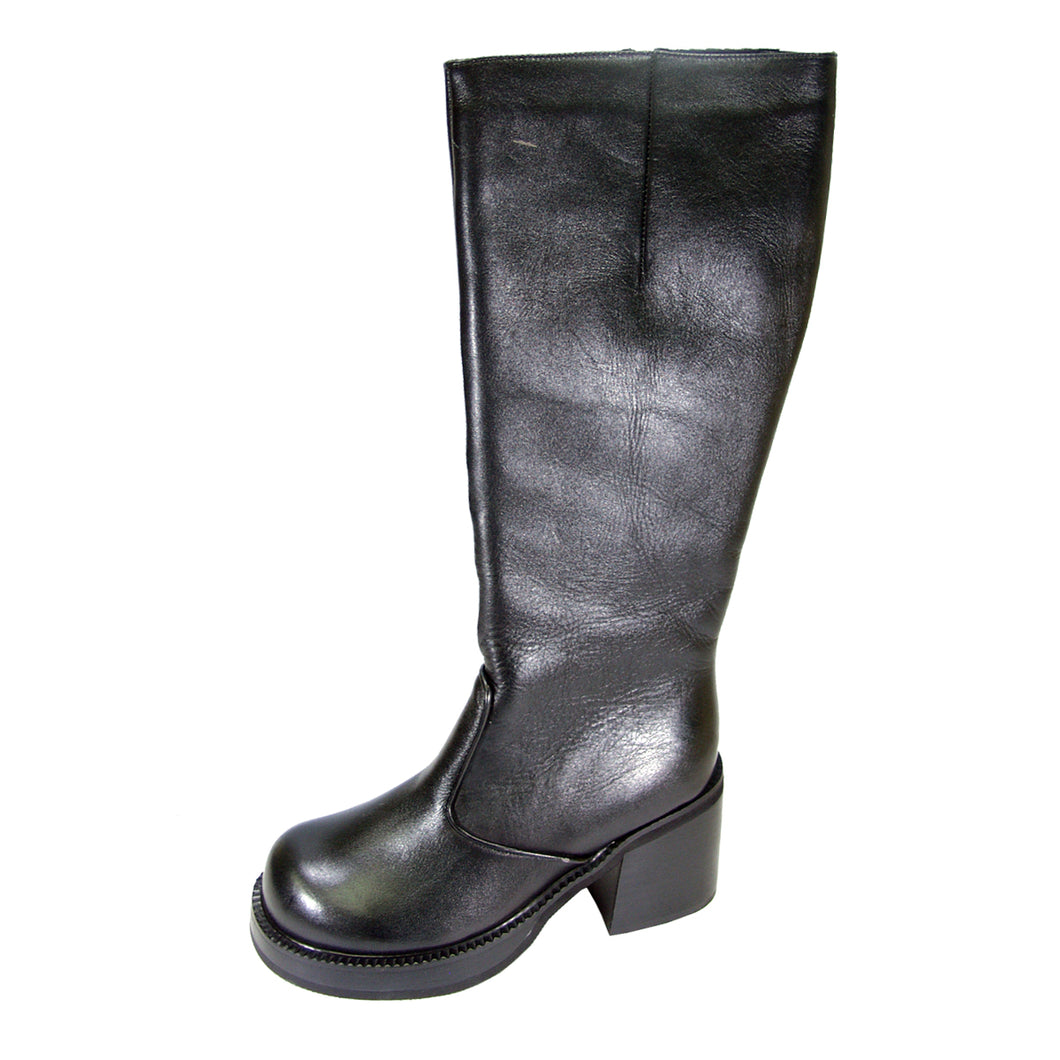 PEERAGE Terri Women's Wide Width Leather Knee-High Block Heel Boots