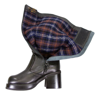PEERAGE Terri Women's Wide Width Leather Knee-High Block Heel Boots