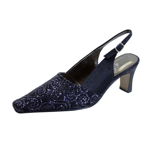 FazPaz FLORAL Sable Women's Wide Width Dress Slingback Shoes