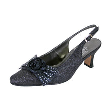 Load image into Gallery viewer, FLORAL Alaina Women&#39;s Wide Width Glitter Slingback Dress Pumps
