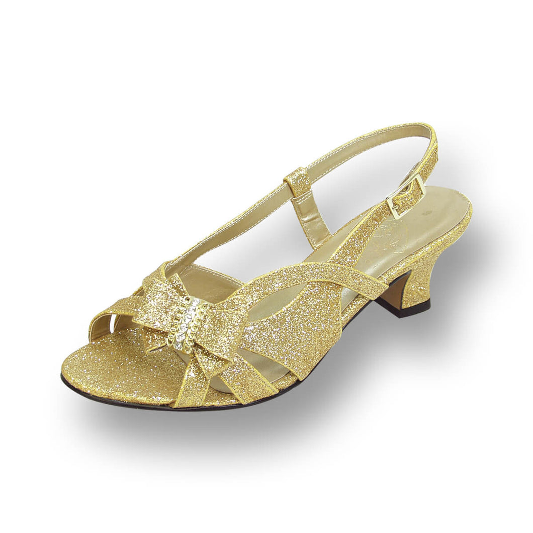 FLORAL Pixie Women's Wide Width Rhinestone Ornament Heeled Sandals