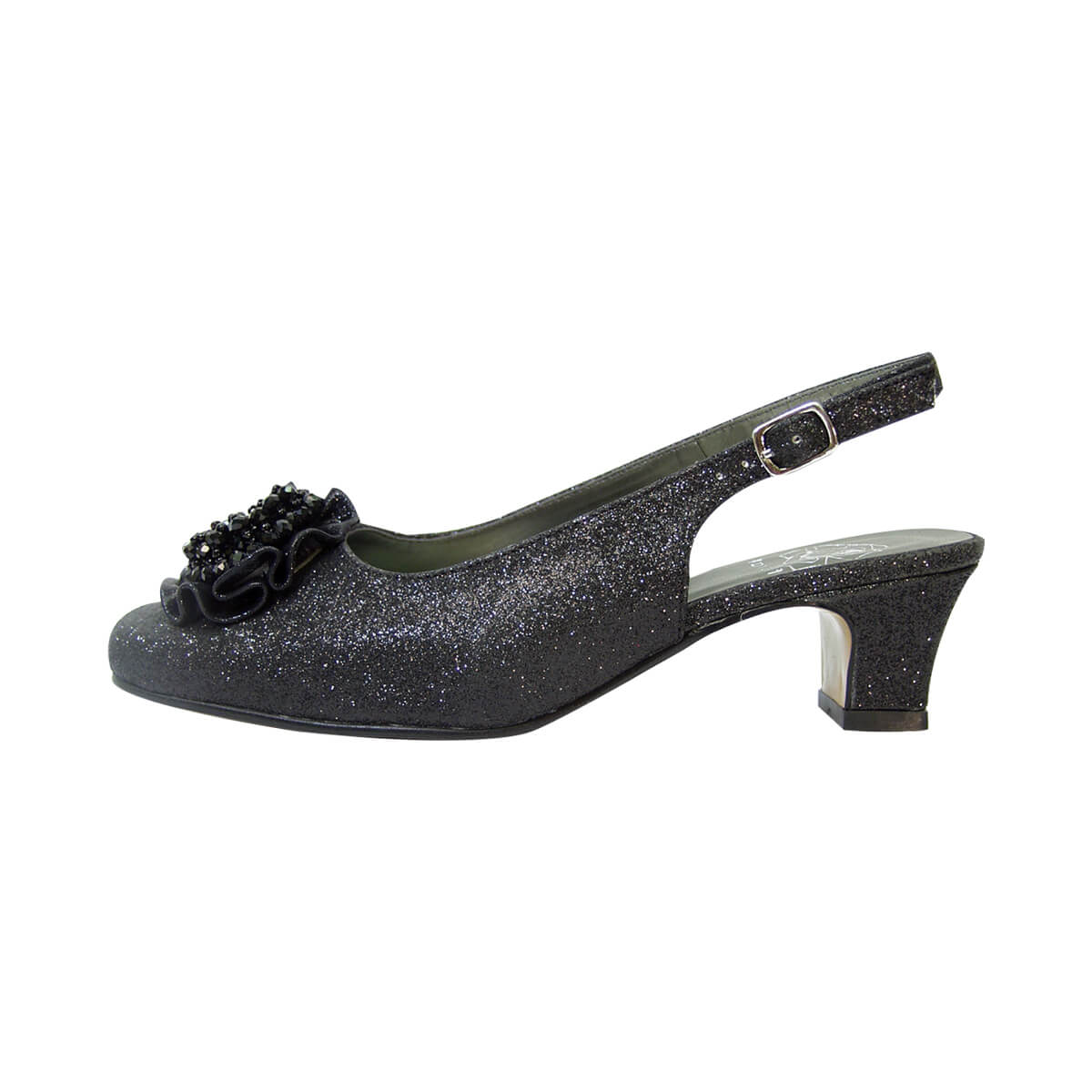 FLORAL Dara Women's Wide Width Square-Toe Slingback Shoes Black / 5 E FLORAL Dara Women's Wide Width Square-Toe Slingback Shoes Black / 5 E