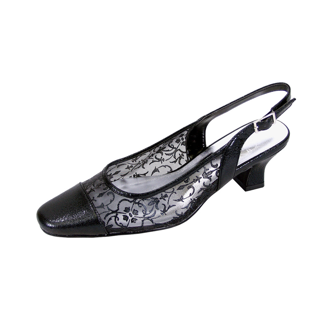 Floral Josie Women's Wide Width Nylon Mesh Slingback Shoes