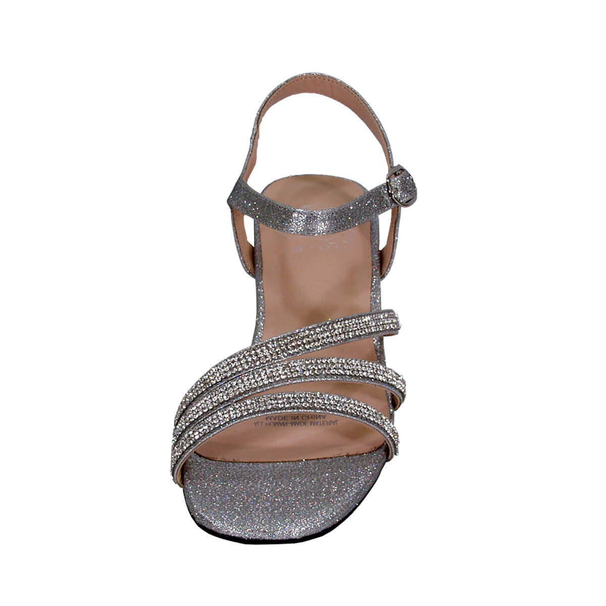 Womens wide fashion silver sandals