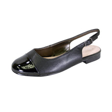 Load image into Gallery viewer, Fazpaz Peerage Kennedy Women&#39;s Wide Width Slingback Casual Leather Flats with Patent PU Round Toe Cap
