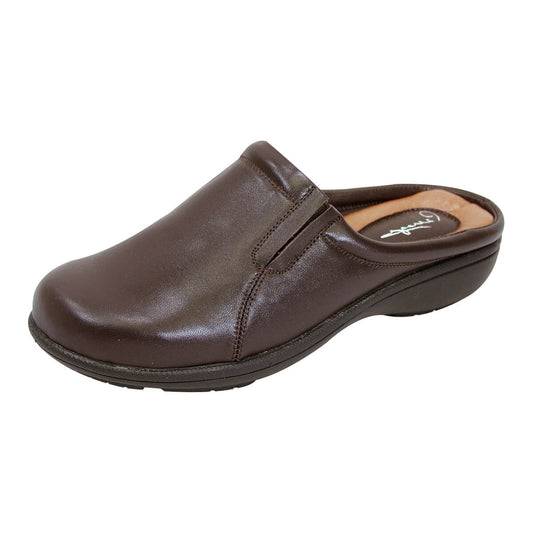 Fazpaz Peerage Mary Women Wide Width Comfort Leather Clogs