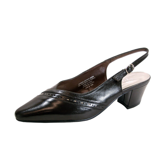 PEERAGE Alanis Women's Wide Width Leather Slingback Pumps