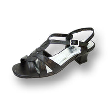 Load image into Gallery viewer, Fazpaz Peerage Monica Women&#39;s Wide Width Leather Intertwined Strap Slingback Sandals
