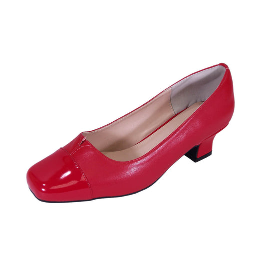 PEERAGE Leela Women's Wide Width Low Heel Leather Pumps