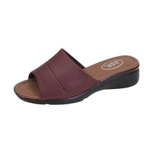 Load image into Gallery viewer, FazPaz 24 Hour Comfort Stacy Women&#39;s Wide Width Leather Comfort Slide Sandals
